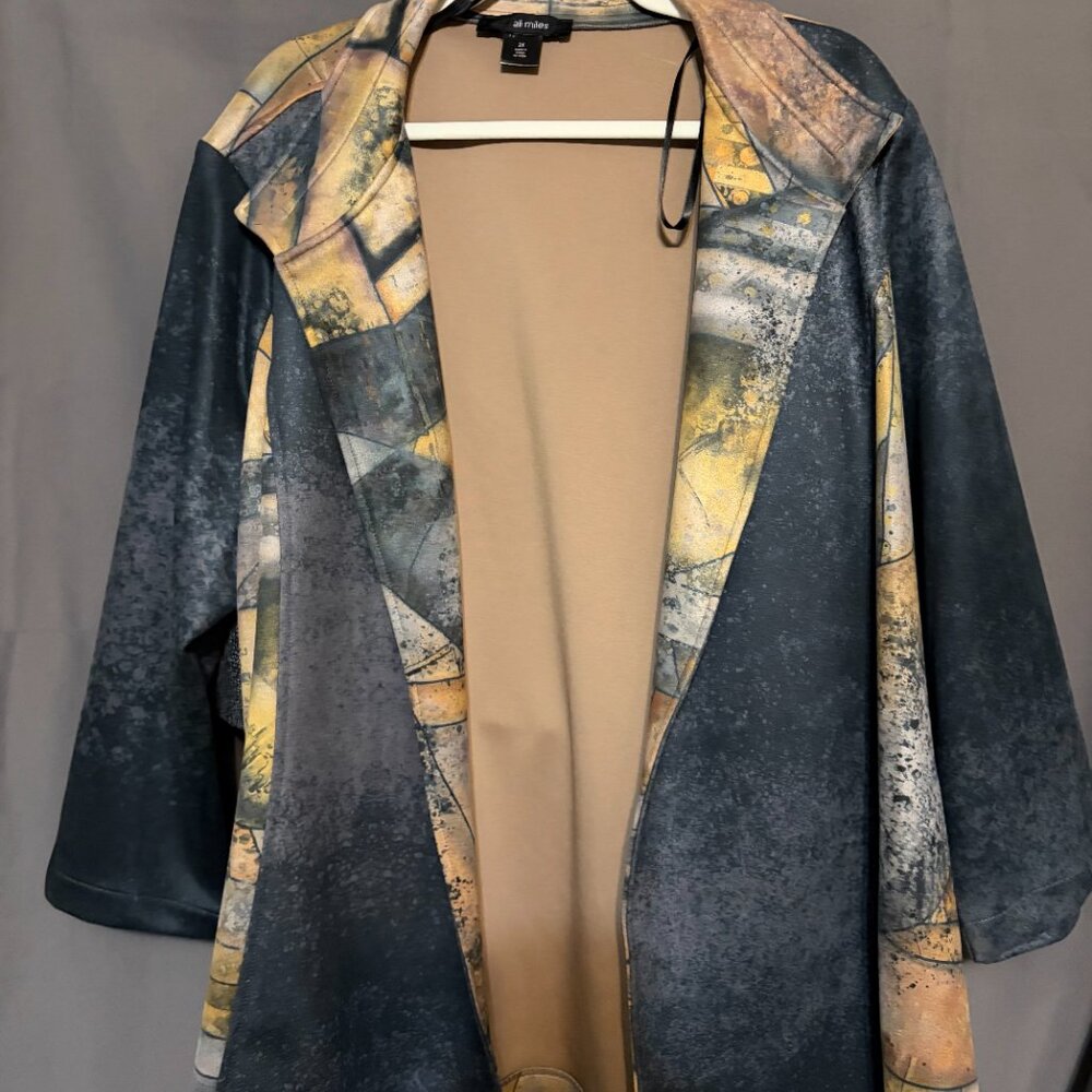Abstract Print Open front cardigan NWT - image 1
